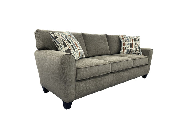 Porter Designs Reese Modern Upholstered Sofa - Elegant Comfort With Abstract Pillows For Your Home Brown Fabric 01-207-01-2962