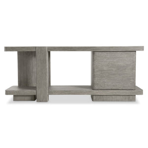 Bernhardt Bernhardt Monolith Entertainment Credenza With Wire-Brushed Oak Puma Finish, Asymmetrical Rustic Modern Design 343880