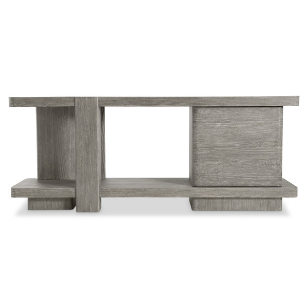 Bernhardt Bernhardt Monolith Entertainment Credenza With Wire-Brushed Oak Puma Finish, Asymmetrical Rustic Modern Design 343880