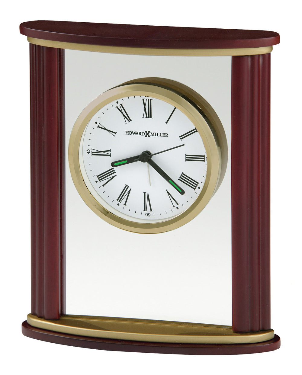 Hekman Furniture 645623 Victor Wooden Alarm Clock - Elegant Rosewood Design With Brass Accents & Quartz Movement  Victor Tabletop Clock 645623