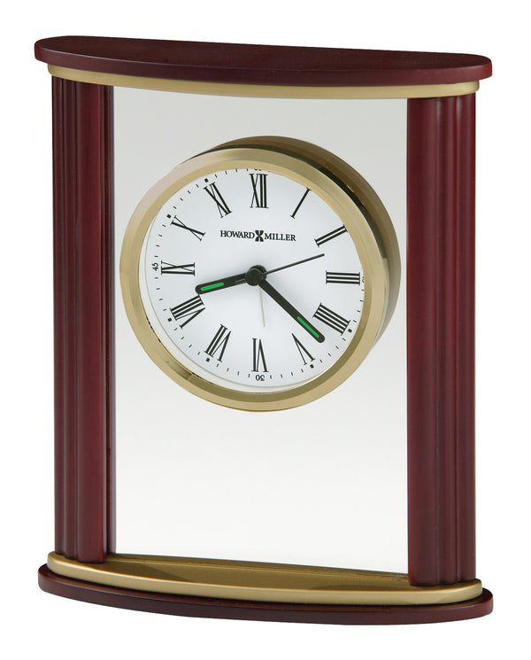Hekman Furniture 645623 Victor Wooden Alarm Clock - Elegant Rosewood Design With Brass Accents & Quartz Movement  Victor Tabletop Clock 645623