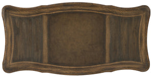 Hooker Furniture St. Hedwig Two-Tone Executive Desk With Rustic Distressed Finish, Pewter Hardware & Secure Filing Storage 5960-10563-MULTI