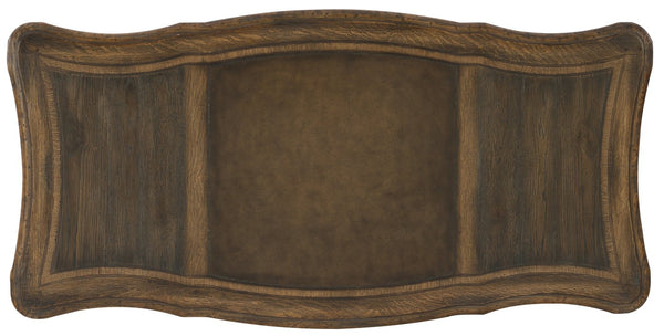 Hooker Furniture St. Hedwig Two-Tone Executive Desk With Rustic Distressed Finish, Pewter Hardware & Secure Filing Storage 5960-10563-MULTI