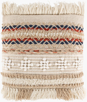 Surya Freya 20"X20" Exquisite Accent Pillow - Luxurious Cotton-wool Blend For Ultimate Comfort & Style Cream Wool,Polyester,Cotton,Cotton Fya002-2020p