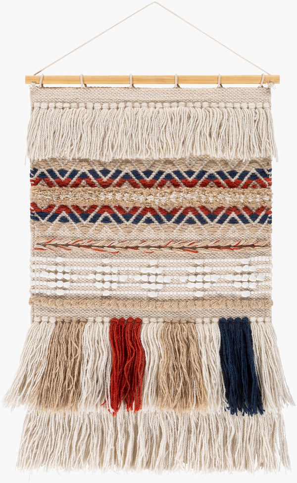 Surya Freya 32"H X 20"W Wall Hanging - Elegant Global-inspired Design For Eclectic Home Decor Charm Tan Wool,Wood Fya1002-2032