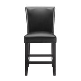 Carrara Black Leatherette Counter Chair, Set of 2