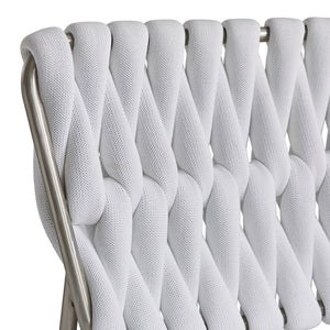 Bernhardt Bernhardt Lido Outdoor Chair With Egret White Filled-Rope Weave, Stainless Frame & Knife-Edge Pillow O4323O
