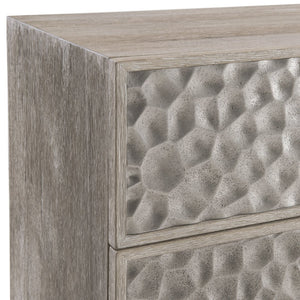 Bernhardt Bernhardt Hansby 72” Dresser In Trevin Light Wood With Hammered Cast-Aluminum Fronts & Push-Open Drawers 338052