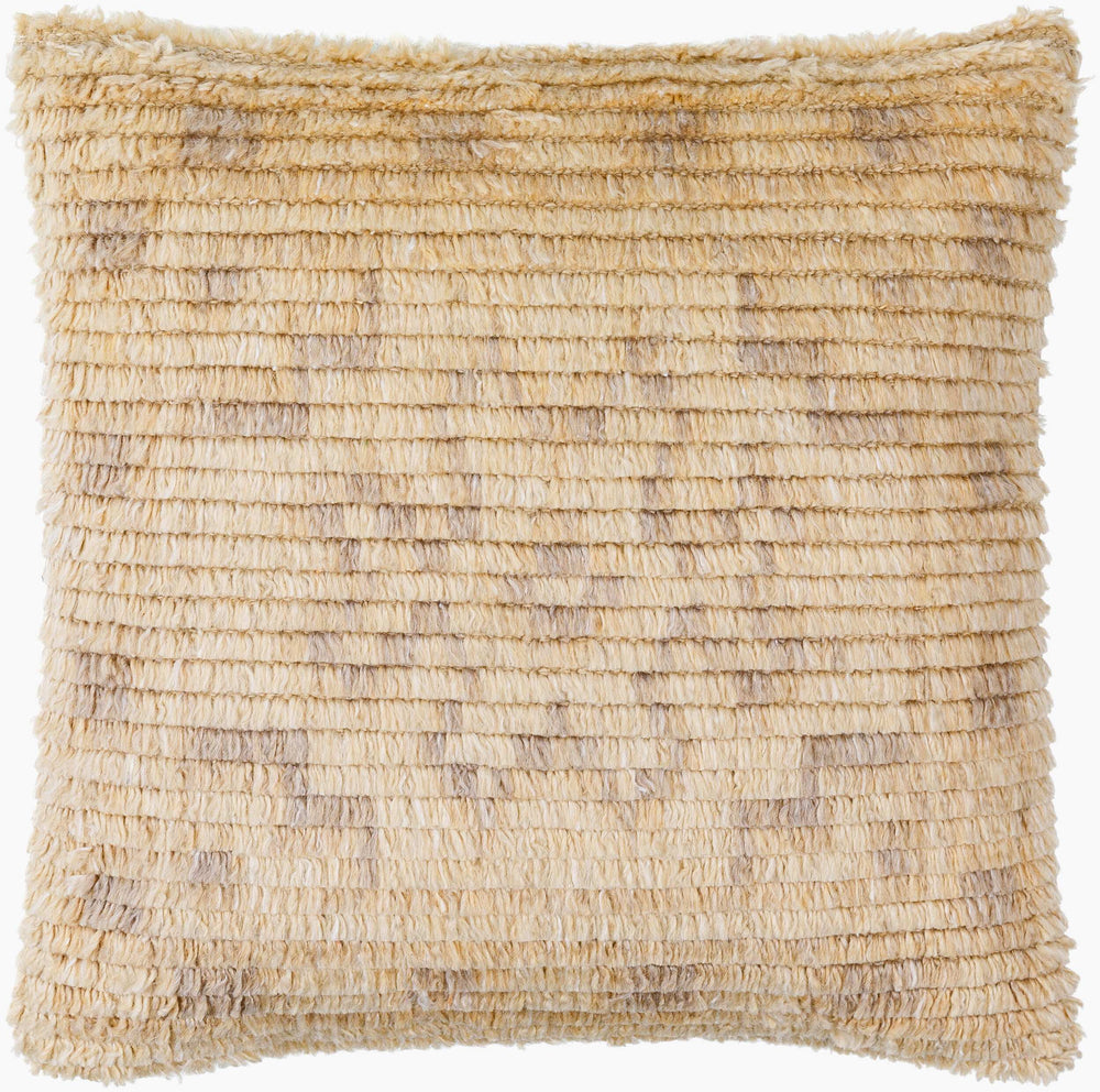 Surya Freyja 18x18" Handmade Accent Pillow - Cozy Wool & Cotton Blend For Timeless Home Decor Style Light Beige Wool,Cotton,Cotton Fyj001-1818