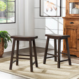 Homelegance By Top-Line Barrett Saddle Seat Counter Height Backless Stools (Set of 2) Black Rubberwood