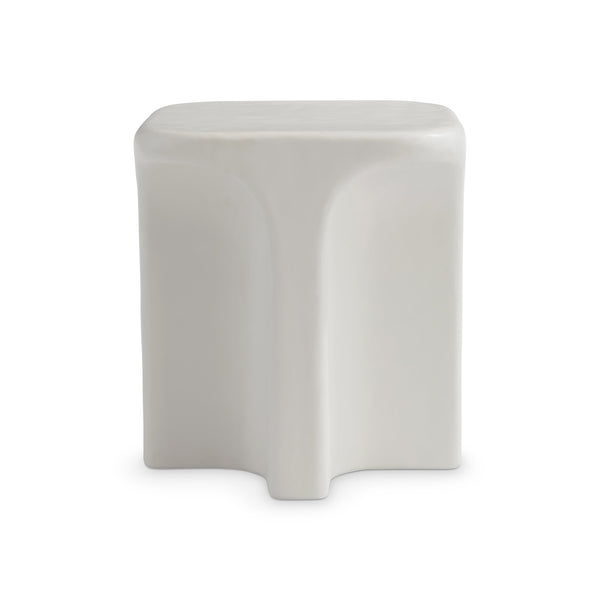 Bernhardt Bernhardt Sculptural Lennox Outdoor Side Table — Chalky White Grc Stone-Look, Weather-Ready Accent X10118