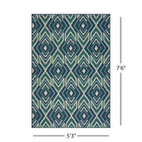 Christopher Knight Home® - Noble House - Merise Indoor Geometric 5 X 8 Area Rug, Navy and Green