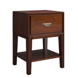 Homelegance By Top-Line Labron 1-Drawer Side Table Espresso Wood