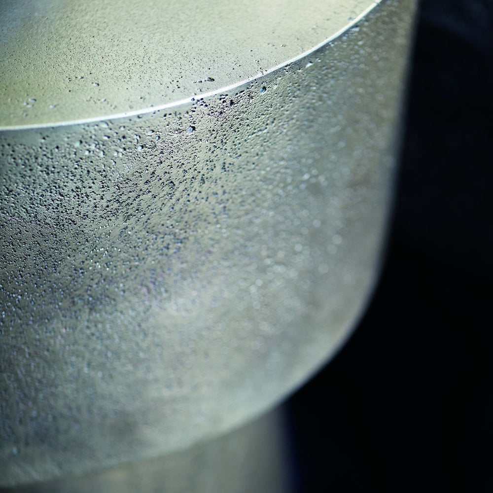 Bernhardt Bernhardt Linea Metal Round Side Table — Textured Graphite Aluminum, Compact 16" Top, Cone Base Elegance 384122