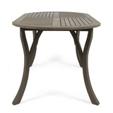 Christopher Knight Home® - Noble House - Hermosa Outdoor Acacia Wood 70" Oval Dining Table, Gray