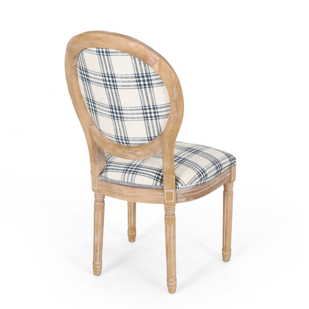 English Elm Christopher Knight Home® - Kd Upholstered Dining Chairs - Elegant French Country Design With Round Backrest & Fluted Legs 60352.00DBLUPLD