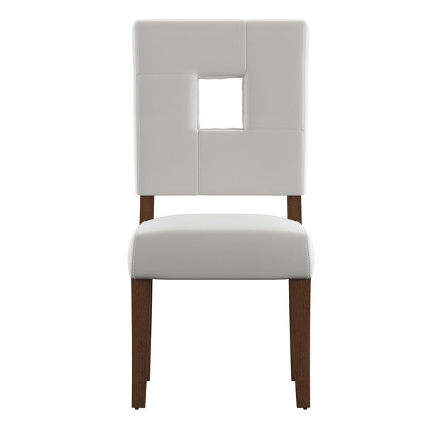Homelegance By Top-Line Dalton White Faux Leather Dining Chairs (Set of 2) White Rubberwood