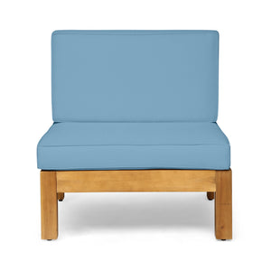 English Elm Brava Outdoor Acacia Hardwood Dining Chair with Cross-back Design and Water-resistant Cushion 64493.00BLU