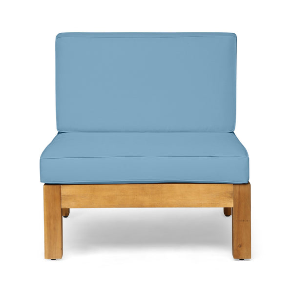 English Elm Brava Outdoor Acacia Hardwood Dining Chair with Cross-back Design and Water-resistant Cushion 64493.00BLU