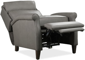 Hooker Furniture Randall Power Recliner In Billows Caramel Leather With Usb, Pop-Up Headrest, Bustle Back Comfort Grey RC820-PH-091