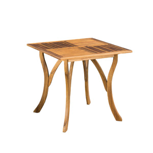 English Elm Outdoor Acacia Wood Square Bistro Table with Slatted Top and Cabriole Legs 57234.00