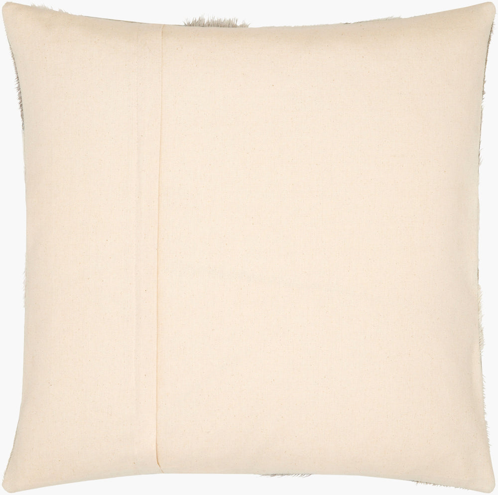 Surya Fayet Rustic Charm 18"L X 18"W Cotton & Leather Accent Pillow For Cozy Contemporary Spaces Taupe Leather,Cotton Fyt001-2222d