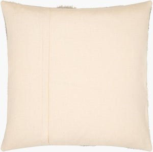 Surya Fayet Rustic Charm 18"L X 18"W Cotton & Leather Accent Pillow For Cozy Contemporary Spaces Taupe Leather,Cotton Fyt001-2222d
