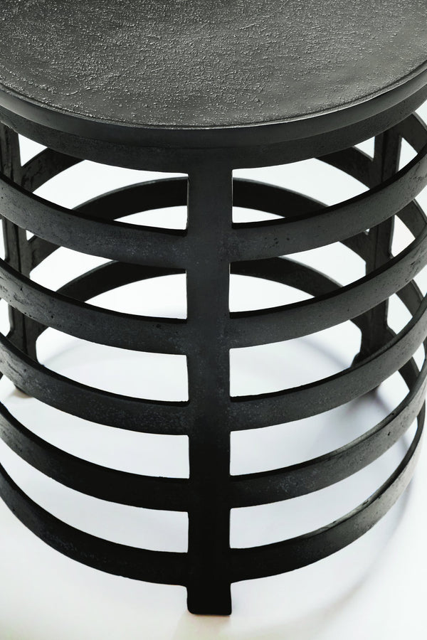 Bernhardt Bernhardt Apsley Sculptural Round Chairside Table — Textured Black Nickel Accent, Compact 16" X16" X20" 375161