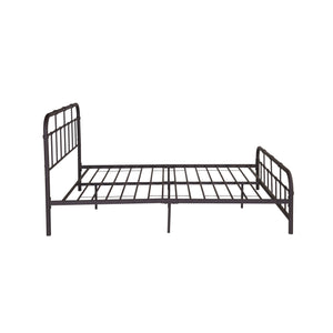 English Elm Queen Iron Platform Bed Pipe Style Frame No Box Spring Needed Industrial Loft Bedroom Copper 64072.00HMCOP-Q