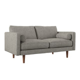 Homelegance By Top-Line Jeriah Mid-Century Tapered Leg Loveseat with Pillows Grey Polyester