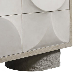 Bernhardt Bernhardt Lunula Dresser With Sculptural Resin Drawer Fronts, Concrete Bases, Flaxen Wood Finish 309051