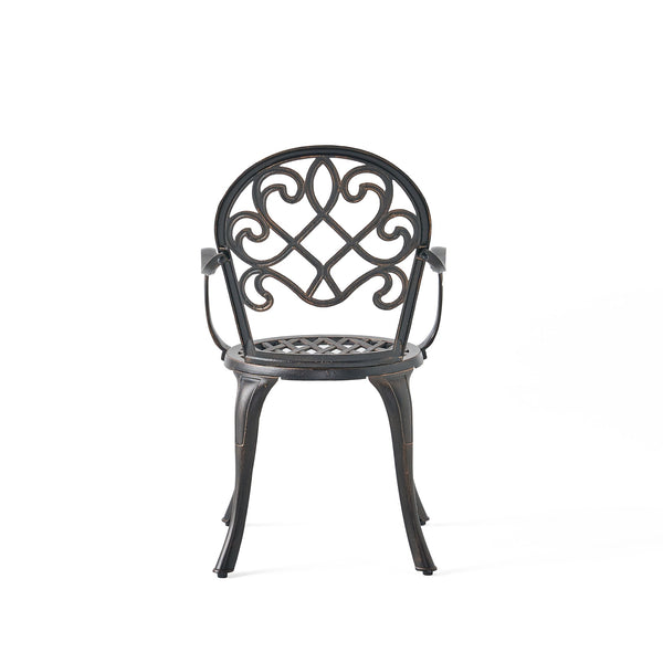 English Elm Camden Outdoor Cast Aluminum Bistro Set with Ice Bucket Scrollwork Copper Patio 52255.00COP