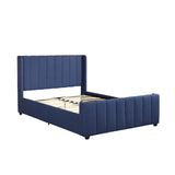 Christopher Knight Home® - Noble House - Antoinette Fully-Upholstered Bed Frame - Queen-Size - Traditiona - Navy Blue