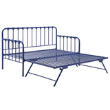 Homelegance By Top-Line Varden Metal Daybed with Lift-up Trundle Blue Metal