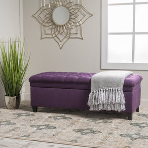 English Elm Juliana Rectangular Storage Ottoman Upholstered Lift Top for Living Room Seating 57741.00PUR
