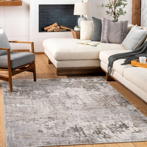 Livabliss Firenze Machine Woven Polyester Area Rug for Entryways and Transitional Modern Spaces Charcoal, Gray 7'10" x 9'6" FZE2303-7996