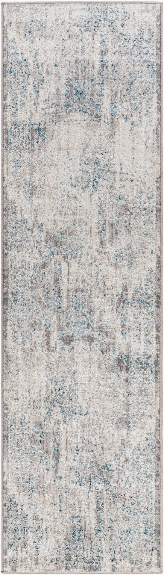 Livabliss Firenze Traditional Polyester Runner Rug with Lustrous Sheen for Hallways and Entryways Teal, Charcoal 2' x 7' FZE2309-27