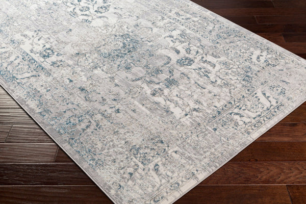 Livabliss Firenze Traditional Polyester Runner Rug with Lustrous Sheen for Hallways and Entryways Teal, Charcoal 2' x 7' FZE2309-27