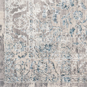 Livabliss Firenze Traditional Polyester Runner Rug with Lustrous Sheen for Hallways and Entryways Teal, Charcoal 2' x 7' FZE2309-27