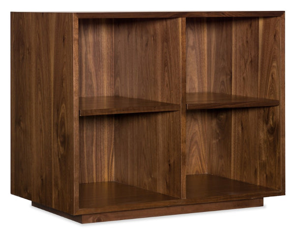 Hooker Furniture Elon Compact Walnut Bookcase With Adjustable Shelves, Finished Back & Craftsman-Transitional Flair 1650-10245-MWD