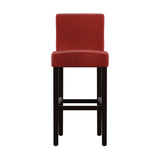 Homelegance By Top-Line Leander Faux Leather High Back Bar Stools (Set of 2) Red Wood