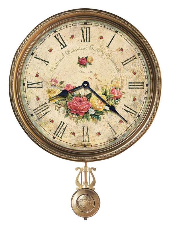Hekman Furniture 620440 Savannah Botanical Vii Wall Clock – Antique Brass Pendulum, Quartz Movement, Rustic Decor  Savannah Botanical Vii Wall Clock 620440