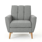 Christopher Knight Home® - Noble House - Treston Mid Century Grey Fabric Club Chair