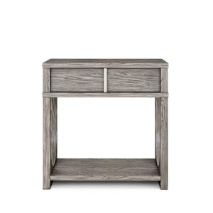 A.R.T. Furniture Vault Small Nightstand - Stylish Mink Finish With Usb Charger, Soft-close Drawer, And Fixed Shelf Gray Parawood Solids,White Oak Veneers 285141-2354