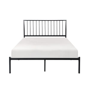 Homelegance By Top-Line Dante Metal Platform Bed with Curved Metal Headboard Black Metal