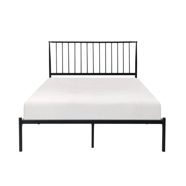 Homelegance By Top-Line Dante Metal Platform Bed with Curved Metal Headboard Black Metal