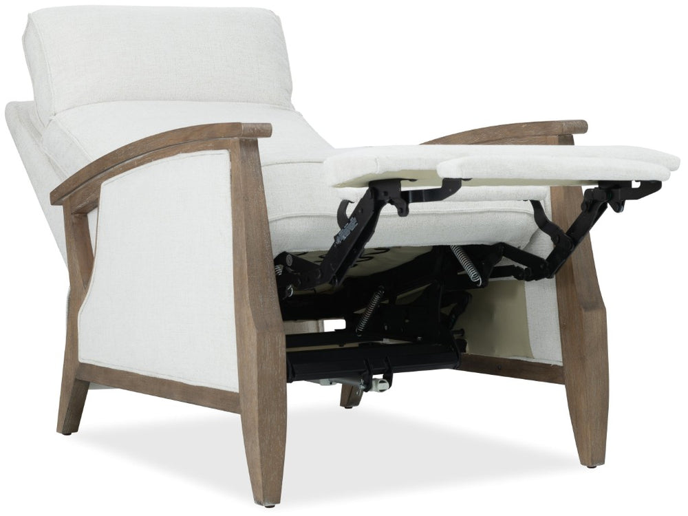 Hooker Furniture Ward Favara Ivory Power Recliner With Usb, Light Wood Frame, Bustle Back, Stain-Resistant Fabric RC848-PH-403