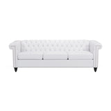 Christopher Knight Home® - Noble House - Parkhurst Tufted Chesterfield Faux Leather 3 Seater Sofa