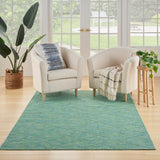 Nourison Practical Solutions PSL01 Machine Made Power-loomed Borderless Design Indoor/Outdoor Modern Outdoor Rug Blue Green, Blue Green 100% Polypropylene 99446939555