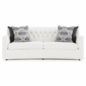 Bernhardt Bernhardt Candace Crescent Sofa — Made-To-Order Transitional White Upholstery, Tufted Elegance B7296A